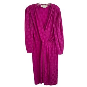 Vintage Lillie Rubin Silk Dress Size 10 Polka Dots